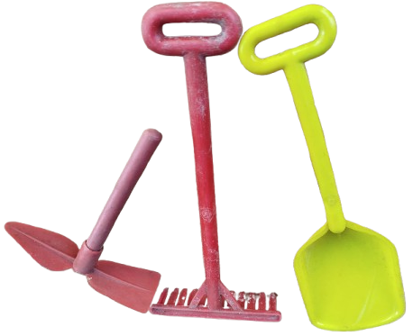 1960 PLASTİK COCUK OYUNCAK KUREK TIRMIK KAZMA KUMDA BAHCEDE OYUN ALETLERİ