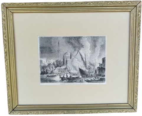 1858 İNCENDİE A EN MAI CONSTANTİNOPLE SARRAF İSKENDER PASA MESCİDİ ONUNDE BUYUK İSTANBUL YANGINI 