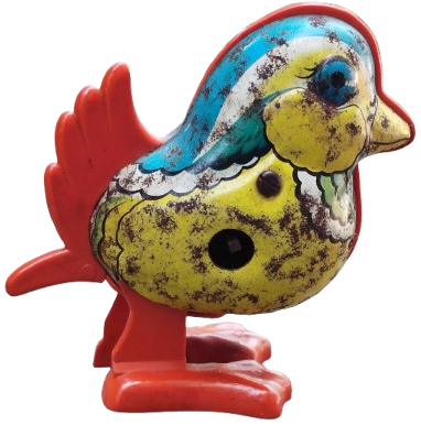 1960 TENEKE YANDAN KURMALI ALASYA UZERİ RENKLİ CALISAN ZIP ZIP ZIPLAYAN OYUNCAK CİVCİV TURK MALI