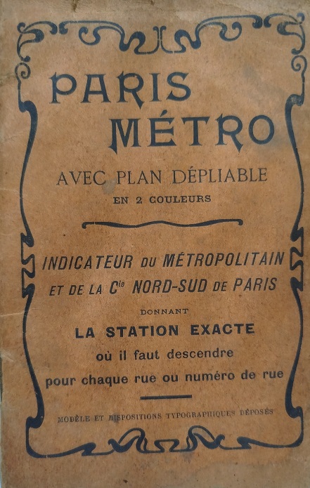  1910 1911 PARIS METRO AVEC PLAN DEPLIABLE EN 2 COULEURS KALKIS VARIS CİZELGE CEP DEFTERİ