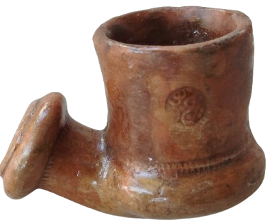 OSMANLI DAMGALI 19 YUZYIL TOPHANE LÜLE TÜTÜN İÇME KIZIL KİL TOPRAK İLE ELDE YAPILIP FIRINDA PİSMİS TERRACOTTA