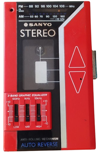 SANYO MRG 80 WALKMAN AM FM STEREO RADIO CASSETTE PLAYER KIRMIZI VOLKMEN