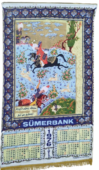 1976 SUMERBANK  BEZ TAKVİM İZMİR BASMA SANAYİ MUESSESESİNDE PADİSAH CEYLAN AVINDA