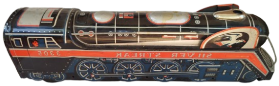 1960 SİLVER STREAK 3305 TOYS TRAIN TENEKE OYUNCAK TREN  JAPON MALI 