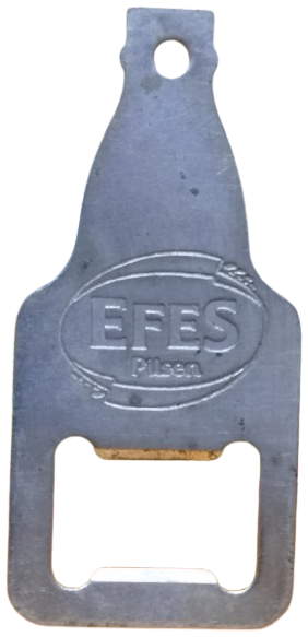 MEŞRUBAT ŞİŞE KAPAGI ACACAGI EFES PİLSEN BİRA REKLAMLI KROM METAL ŞİŞE FORMUNDA KAPAK ACACAK
