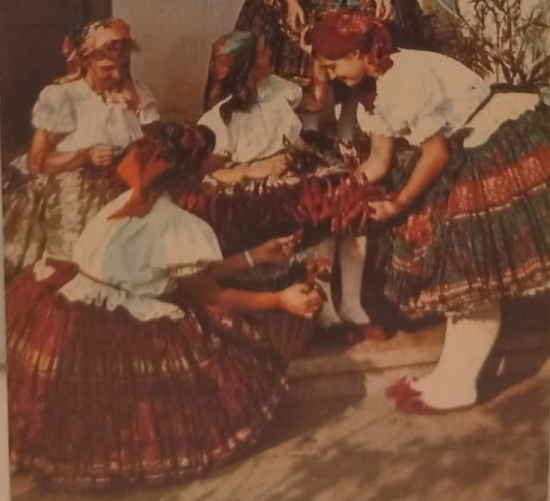 1970 KARTPOSTAL TEBRİK KARTI  MACARİSTAN’IN BUDAPEŞTE ŞEHRİNİ TANITAN VE GELENEKSEL KOSTÜMLU KIZLAR