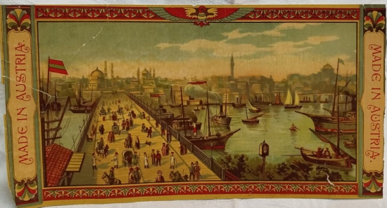 OSMANLI FES ETİKETİ HALİC GALATA KÖPRÜ TAVSİRLİ AUSTRİA BASKISI ORJİNAL BASKI ESKİ ÜRÜN