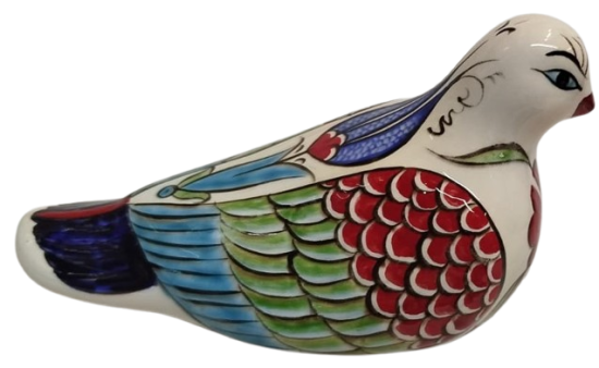 KUTAHYA SERAMİK TAMAMI  EL YAPIM VE BOYAMA  SANATCI İMZALI GÜVERCİN KUŞ
