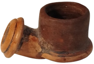 OSMANLI 19 YUZYIL TOPHANE LÜLE TÜTÜN İÇME KIZIL KİL TOPRAK İLE ELDE YAPILIP FIRINDA PİSMİS TERRACOTTA