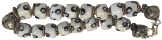 OSMANLI GUMUS SAVATLI UFLEME KOPARMA SUT BEYAZ MAVİ GOZ BONCUK DİZİLMİS BİLEKLİK 