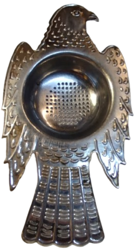 KARTAL SEKLİNDE TASARLANMIS KROM METAL TİRYAKİ CAY SUZGECİ