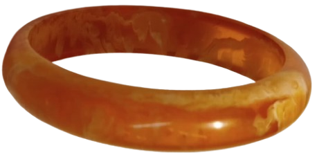 1970 VİNTAGE BAL RENK DAMAR DESENLİ KATALİN UZERİ BOMBELİ BİLEZİK