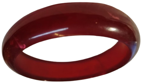 1970 VİNTAGE ACIK VİSNE  BORDO DAMAR DESENLİ KATALİN UZERİ BOMBELİ BİLEZİK