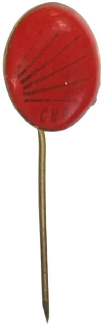  ALTI OK CHP YUVARLAK FORMDA CUMHURİYET HALK PARTİSİ İGNELİ YAKA ROZETİ