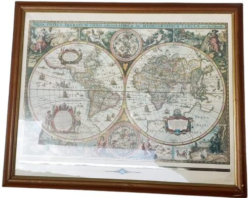 DÜNYA HARİTASI CERCEVESİNDE TABULA ESKİ BASKI