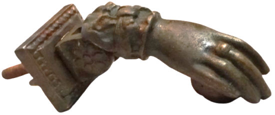 OSMANLI DÖNEMİ DEMİR DÖKÜM EL MOTİFLİ KONAK KAPI ZİLİ  TOKMAĞI