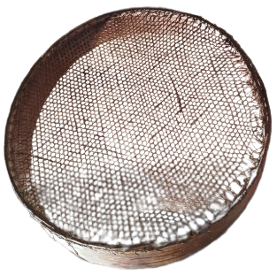 OSMANLI BUYUK BOY AHSAP YUVARLAK KASNAK ELEK KISMI KIRISDEN ELDE ORULMUS  ELEK 