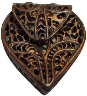 19.YÜZYIL OSMANLI DÖNEMİ ORİJİNAL BRONZ HAMAYIL KOLYE UCU AÇILIR KAPAKLI MUSKA KABI ÇOK NADİR