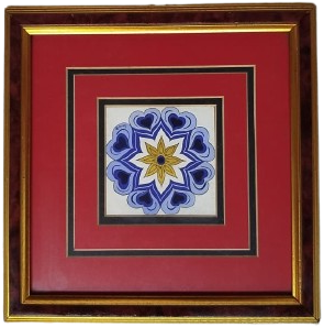 ÖZEL ÇERÇEVESİNDE EL YAPIMI YAĞLI BOYA TABLO - MANDALA MOTİFLİ SANATCI İMZALI  SELMA 98