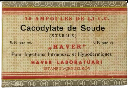 1951 DEVLET DEMİRYOLLARI PERSONELİNE ÖZEL CACODYLATE DE SOUDE AMPUL KUTUSU HAVER LAB. İSTANBUL ÇOK NADİR