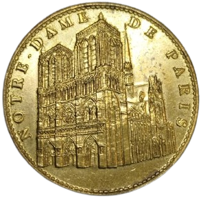 2008 NOTRE DAME KATEDRALİ'NİN ANISINA YAPILMIS MADALYA ALTIN KAPLAMA