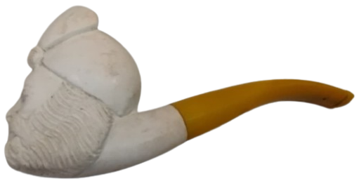 1960 DÖNEMİ ESKİŞEHİR LÜLE TAŞI EL OYMA “SARIKLI PADİŞAH” PİPO TAMAMEN EL İŞÇİLİĞİ 