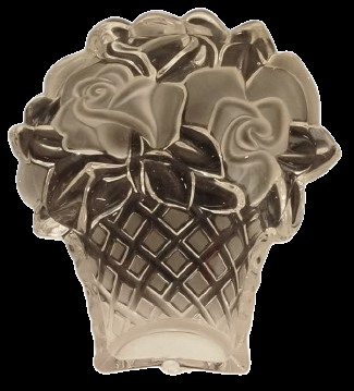 SEPET VAZODA GUL YAPRAKLARI ACMIS CİCEKLER CAM UZERİ KABARTMA 