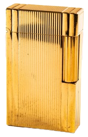 ORJINAL S.T. DUPONT MODEL LIGNE 1 PARİS MADE IN FRANCE ALTIN KAPLAMA DESEN VERTICAL LINES GAZLI TASLI MEKANİK CAKMAK SORUNSUZ