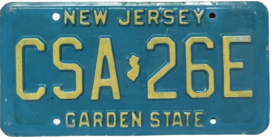 USA AMERİKA ABD'NİN NEW JERSEY  CSA 26E  GARDEN STATE ALUMİNYUM TRAFİKDE KULLANILMIS ORJINAL