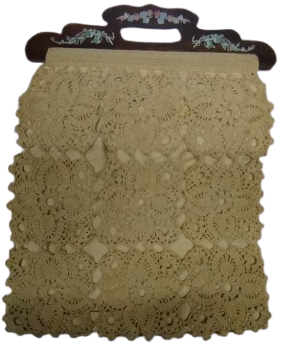 1960 AHŞAP SAPLI NOSTALJİK EL DOKUMA VE TIĞ İŞİ ÖZEL TASARIM EL ÇANTASI