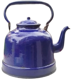 1940 ANTIKA LACIVERT RENK 3 LITRE KAPASITELI ORJINAL EMAYE CAYDANLIK VE DEKORATIF MUTFAK OBJESI