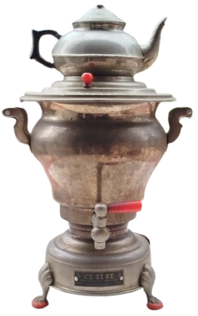 CE Zİ NE ELEKTİRİKLİ DEMLİKLİ SEMAVER  CEZİNE MARKA LÜKS ELEKTRİKLİ İSTANBUL YAPIMI NOSTALJİK SEMAVER VE DEMLİK TAKIMI