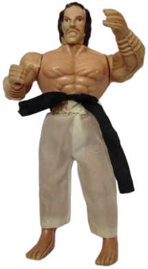 1970 KARETECİ SIYAH KUSAK DETAYI KARATE VEYA UZAK DOGU DOVUS SANATCISI KASLI YAPILI