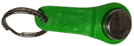 1990 ELEKTRONIK AKILLI BİLET AKBİL BAS GEÇ YESİL RENK PLASTİK İSTANBUL BELEDİYE AMBLEMLİ MUHAFAZASINDA ANAHTARLIK