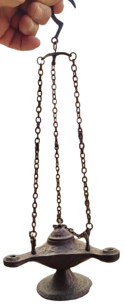 GELENEKSEL ANTEP İŞİ EL YAPIMI ZİNCİRLİ ANTİKA GÖRÜNÜMLÜ PİRİNC DOKUM ASMA KANDİL