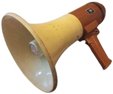 MEGAPHONE HAVALI MEGAFON MİKROFONDAN KONUŞMA KAHVERENK VE KREM RENKLERDE TAŞINABİLİR