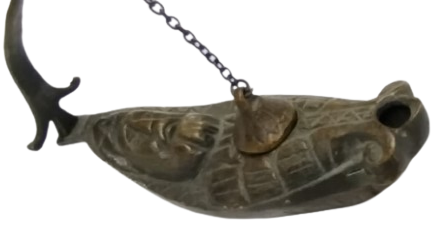 GAZİANTEP EL İŞÇİLİĞİ DOKUM PİRİNC OTANTİK KANDİL ANTİK GÖRÜNÜMLÜ DEKORATİF  AYDINLATMA 