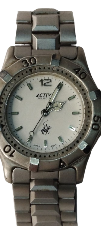 1990 ACTIVE POLO COUNTRY CLUB VINTAGE ERKEK KOL SAATI JAPON MEKANIZMALI VE CELIK KORDONLU SIK TASARIM