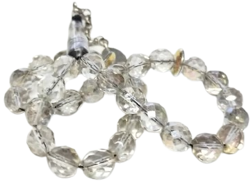 ANTİKA DEĞERİNDE FASET KESİM DOĞAL NECEF TAŞI GÜMÜŞ KAMÇILI ÖZEL KOLEKSİYONLUK 33 LUK ORJINAL TESBİH