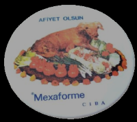 1960 MEXAFORME CIBA İLAÇ REKLAMLI MELAMİN MASAÜSTÜ SICAK KAP VE TENCERE ALTLIĞI NİHALE