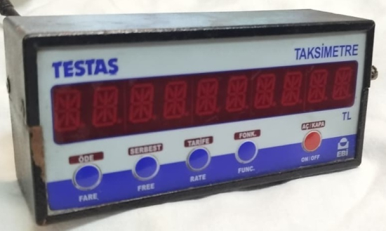 1990 TESTAS EBİ MARKA TSM 2 MODELİ ANTİKA DİJİTAL GOSTERGELİ TAKSİMETRE CİHAZI