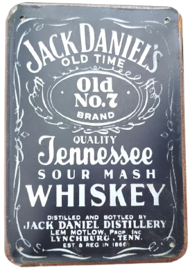 JACK DANIEL'S VINTAGE TASARIMLI METAL REKLAM TABELASI -DEKORATİF KOLEKSİYONLUK TENEKE DUVAR PANOSU