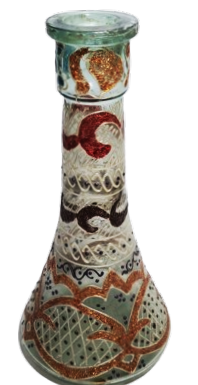 OSMANLI DÖNEMİ EL BOYAMASI VE MİNE İŞÇİLİKLİ ANTİKA NARGİLE ŞİŞESİ