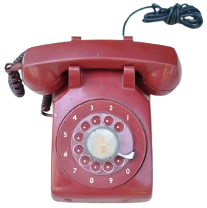 PTT TARAFINDAN ABONELERİNE AYLIK FATURAYA YANSITILARAK KİRAYA VERİLEN KANADA LİSANSLI BAKALİT MEKANİK KIRMIZI RENKDE CEVİRMELİ TELEFON 
