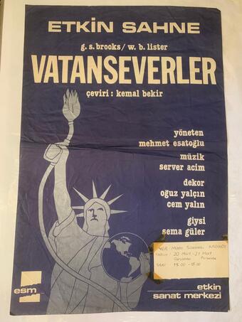 ETKİN SAHNE DÖNEM BASKI TİYATRO AFİŞİ
