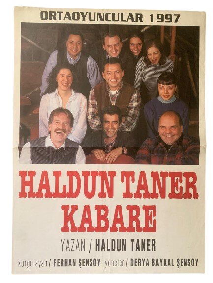 ORTAOYUNCULAR ''HALDUN TANER KABARE'' DÖNEM BASKI TİYATRO AFİŞİ