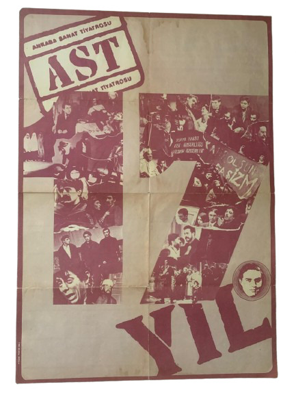 ANKARA SANAT TİYATROSU ''AST'' 17. YIL DÖNEM BASKI ''BÜLTEN AFİŞİ'' 1980