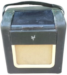 1940  VIDOR DRY SUPERHET PORTABLE CAT NO 392 TASINABİLİR ASKERİ YESİL KAPLI CANTA RADYO