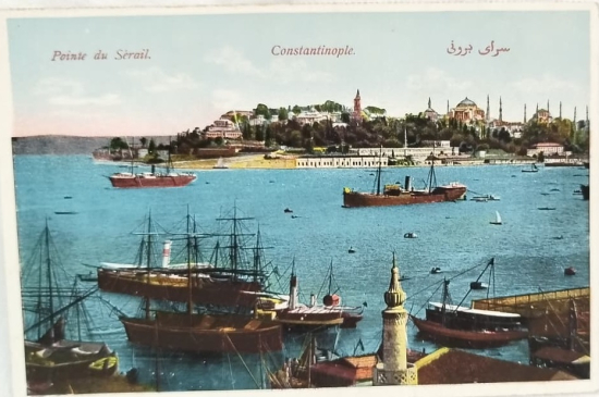 OSMANLI ESKİ İSTANBUL KARTPOSTAL - SRAY BURUNİ / POİNTE DU SERAİL CONSTANTİNOPLE  EDİTEUR M J C 