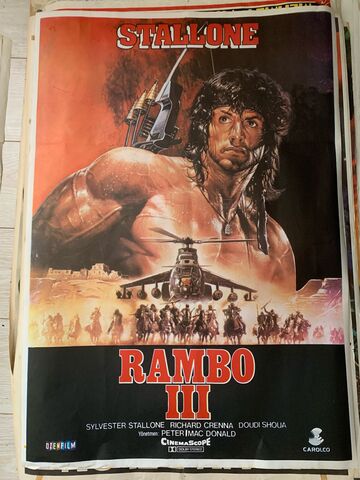 ''RAMBO III'' DÖNEM BASKI ÇİZİM FİLM AFİŞİ